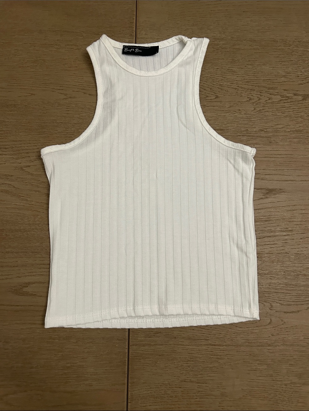 White Ribbed Tank Top - Brit & Bri
